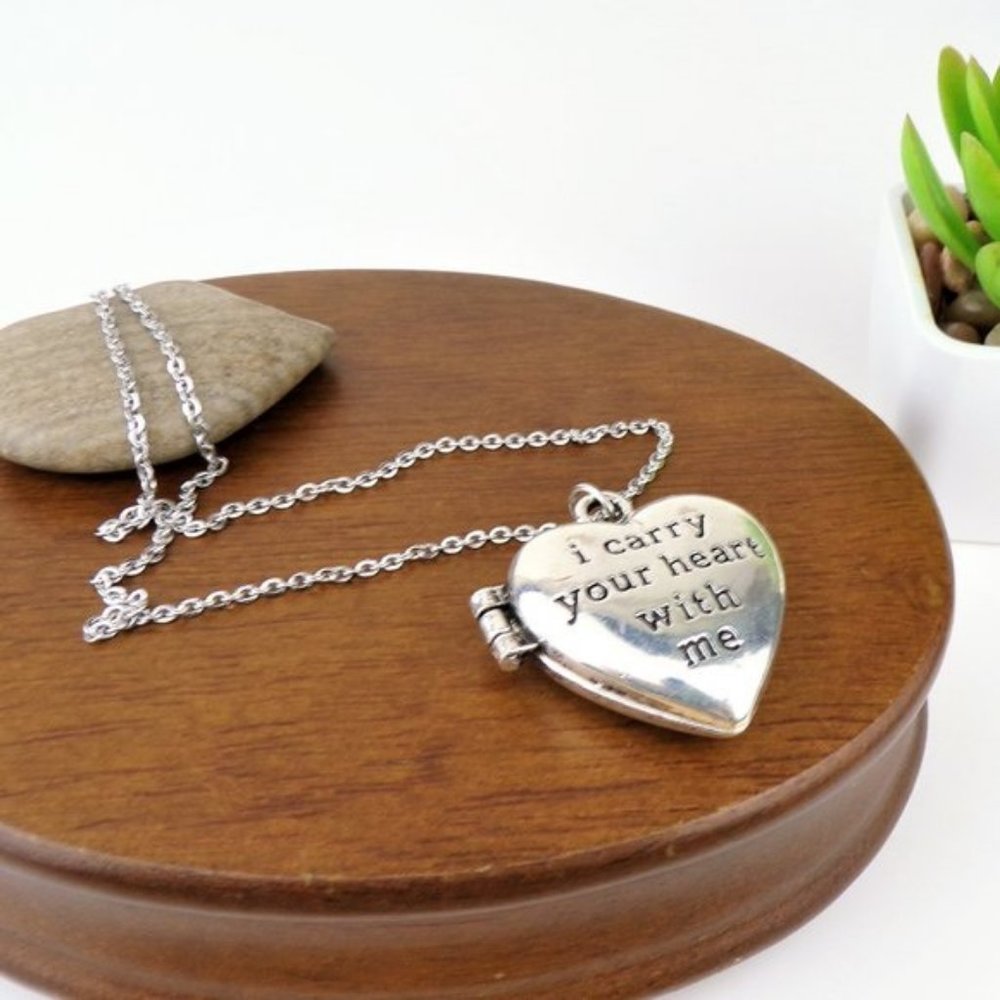 I Carry Your Heart With Me Locket Pendant Necklace